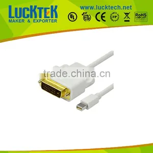 1000mm Length White Colour Mini DP to DVI Male Connector Cable thumbnail-1