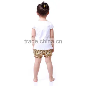 Kids Clothes Girls Mermadi Set Gold Mermaid Short Set thumbnail-4