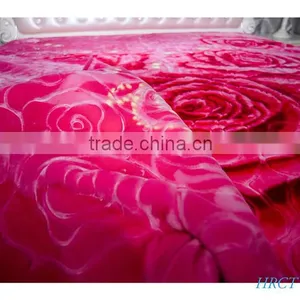 Hot Selling New Design 100 % Polyester Korean Style2Ply Mink Blanket thumbnail-3