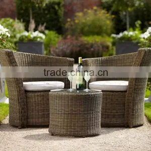 Small Coffee Table Set Synthetic Rattan Wicker Outdoor Furniture - P.E Rattan Dining Set - PVC Rattan Garden Coffee Chair thumbnail-1