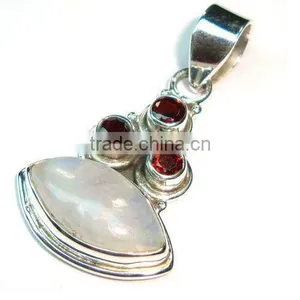 925 Sterling Silver Natural Garnet Gemstone Jewelry thumbnail-1