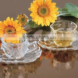 6 GRAPE SHAPE CUPS AND 6 SAUCERS FOR TEA thumbnail-1