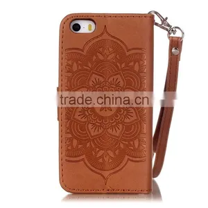 Luxury Embossed Leather Case for IPhone SE With Diamonds thumbnail-3