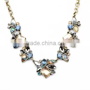 OEM/ODM Factory Direct Sale 2016 Vintage Stone Flower Pendant Necklace thumbnail-3