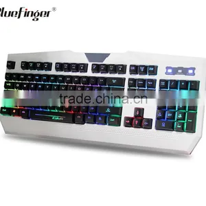 USB White Rainbow LED Illuminated Backlit Gaming Keyboard thumbnail-2