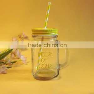 Clear Square Cup With Glass Handle & Cap Sipper for Wholesale thumbnail-2