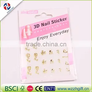 Hot 3d Designs Beauty Gold/Silver Stamping Decals Nail Art Tips Nail Stickers Glitter Decorations thumbnail-4