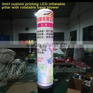 3m LED Lighting Inflatable Pillar With Custom Digital Printing With Rotatable Base Blower LED Inflatable Tube With Rotate Blower thumbnail-1