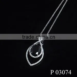 Wholesale New Design Jewellery Necklace Glass Pave Diamond Pendant thumbnail-3