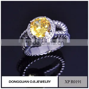 Diamond Drill Bit Engagement Ring With Yellow Diamond Wedding Ring thumbnail-1