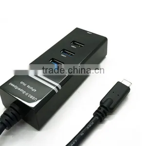 USB 3.1 Type C to 4 Ports USB 3.0 Hub for New MacBook 12 Inches Google Ultrabook thumbnail-2