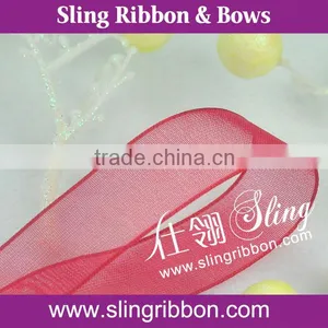 Red Sheer Ribbon For Packing thumbnail-1
