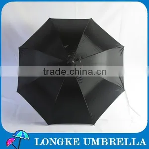 23" Black Straight Umbrella,UV Against and With Water Drop Cover thumbnail-1
