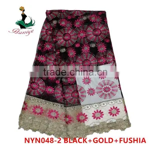 2016 Haniye African Latest Embroidery French Lace Fabric Nigeria French Net Lace Fabric for Dresses/NYN48 thumbnail-2