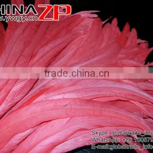 NO.1 Supplier CHINAZP Bulk Sale Good Quality Cheap Colored Melon Red Fully Dyed Rooster Chicken Feathers thumbnail-3