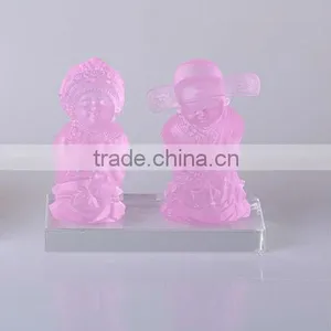Crystal Bride and Bridegroom Portrait as Wedding Decoration for Table Display thumbnail-1