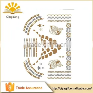 Non-toxic Temporary Metallic Fashion Water Transfer Sticker Body Tattoo thumbnail-2