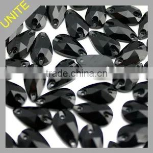 Jet Drop Sew-On Crystal Glass Stone for Clothing thumbnail-1
