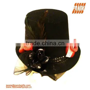 Fashion and Magic Black Top Hat With Glittered Rose and Snake thumbnail-1