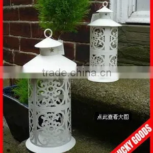 Outdoor White Metal Hanging Candle Holder Wholesale thumbnail-1