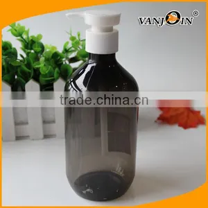 Empty 16oz Clear Black Plastic Bottle With Lotion Shampo Dispenser With Chalkboard Labels thumbnail-1
