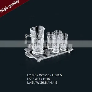 Top Quality Clear Glass Pitcher With 6 Stemmed Glasses thumbnail-1