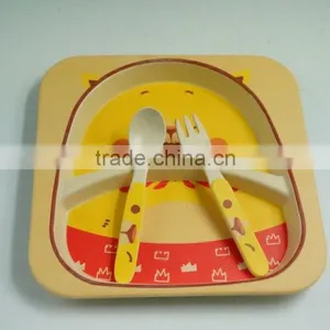 Green Best Selling Baby Bowl, Spoon Bowl Cup Bamboo Fiber Eco-friendly Baby Dinner Set thumbnail-4