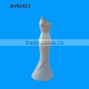 Novelty White Wedding Dress Shaped Ceramic Vase thumbnail-1