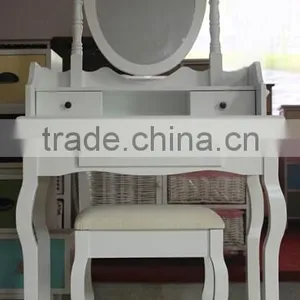 White Dressing Table With Swing Mirror Bedroom Furniture Shabby Vintage Style thumbnail-1