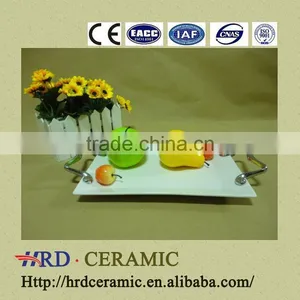Factory Hot Sale Stock Ceramic Dinner Plate With Metal Handle thumbnail-1
