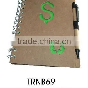 Best Selling ECO Friendly Recycled Spiral Paper Note Book With Recycled Ball Pen thumbnail-1