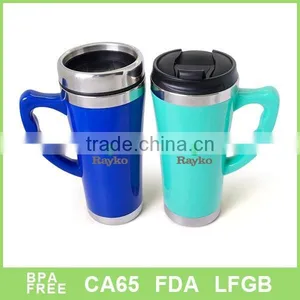 Double Wall Plastic Outer and Stainless Steel Inner Coffee Mug With Handle thumbnail-1