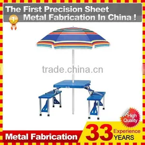 Portable Folding Table Tops Picnic Camping Outdoor Plastic Aluminum Sheet Dining 4 Chairs/Benches thumbnail-1