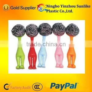 Cartoon Shy Men Plastic PP Pan Brush With Stainless Steel Wire thumbnail-1