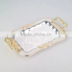 Gold Stainless Steel Decorative Tray for Wedding thumbnail-2