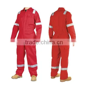 100%cotton Drill Oil Proof Coverall With Reflective Tape thumbnail-1