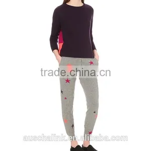 High Quality Ladies Star Print Designs Sport Cashmere Trousers thumbnail-1