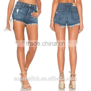 Hot Sale High Rise Custom Sexy Denim Shorts Women OEM Service thumbnail-5