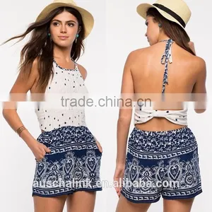 Hot Sale Boho Border Elegant Smocked Romper Whoelsale thumbnail-6