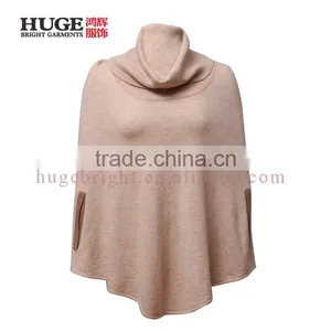 Loose Turtle Neck Wool Poncho Women Knit Sweater Wholesale thumbnail-1