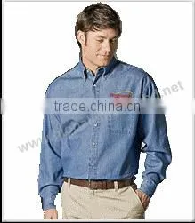 Men's Fashion Cotton Denim Shirts Contrast Fabric Spring WM-014 thumbnail-1
