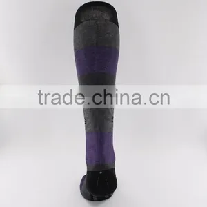 European Size Melanged Cotton Yarn Wide Strip Knee High Socks Women thumbnail-6