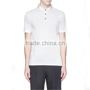 Mens Formal Plain White Polo Shirt With Ribbon Collar Men Shirt Polo thumbnail-1