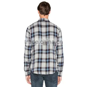 OEM Wholesale Cheap Flannel Warm Plaid Style Mens Heavy Cotton Shirts thumbnail-3