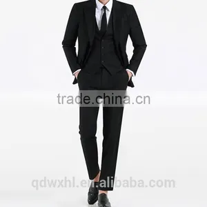 Super 120's 100%wool One Buttons Notch Lapel Grey Coat Pant Men Suit thumbnail-4