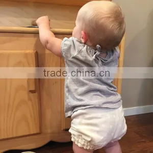2016 Hot Sale Baby Clothes Summer Casual White Polka Dots Plain Baby Ruffle Bloomer thumbnail-5