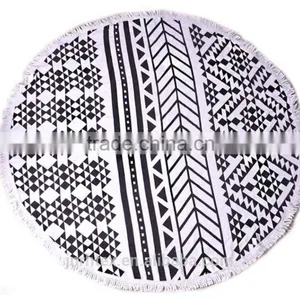 Custom 100% Cotton Round Beach Towel Made in China thumbnail-1