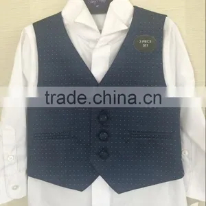 2017 New Style Latest Design China High Quality 3 Pieces Vest Pant Shirt Boy Suit thumbnail-5