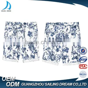 2016 Factory Price Flower Pattern Beach Cheap Cotton Fashion Short Pants Men thumbnail-2