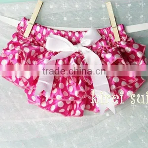 Pink Polka Dots Satin Ruffles Panties Bloomers BSM6 thumbnail-1